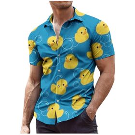 YWBleked Hawaii Aloha Baskılı AG Erkek Gömlek