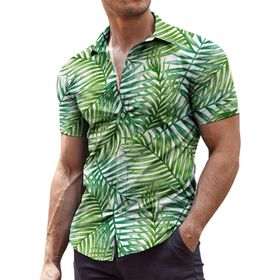 YWBleked Hawaii Çiçek Desenli Gündelik AG Erkek Gömlek
