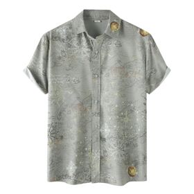 YWBleked Hawaii Retro Tarz Baskılı AG Erkek Gömlek