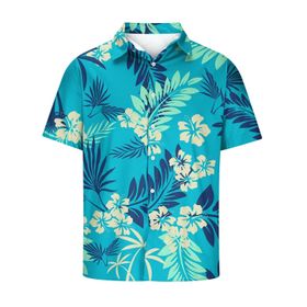 YWBleked Hawaii Stil Rahat Nane Yeşili Erkek Gömlek