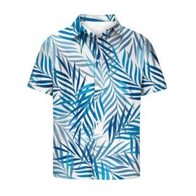 YWBleked Hawaii Vintage Baskılı Rahat Beyaz Erkek Gömlek