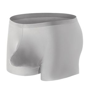 YWBleked Jack Basic Trunk Düz İnce Nefes Alan Sportif Gri Erkek Boxer