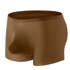 YWBleked Jack Basic Trunk Düz İnce Nefes Alan Sportif Kahverengi Erkek Boxer