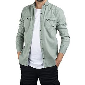 YXC Slim Fit Gömlek Su Yeşili Erkek Kot Gömlek