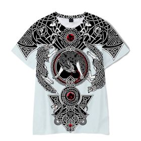 Yxyeceipeno B 2021 Yeni Viking Crow Kısa Kollu Rahat ve Nefes Alabilir Yumuşak Kumaş Yaz İçin En İyi Hediye Erkek T-shirt