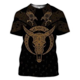 Yxyeceipeno B Nordic Mythology Viking 3D Baskılı Çeşitli Etkinlikler İçin Uygun Unisex T-shirt