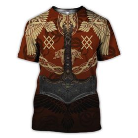Yxyeceipeno E Nordic Mythology Viking 3D Baskılı Çeşitli Etkinlikler İçin Uygun Unisex T-shirt