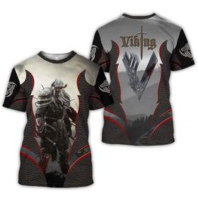 Yxyeceipeno F Viking Dövme Kısa Kollu Polyester Lehimleme Kumaşı Rahat ve Nefes Alabilir Solmaz Unisex T-shirt