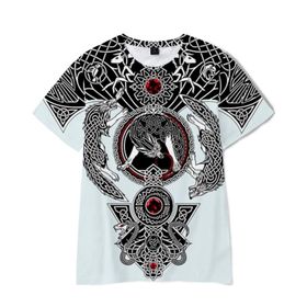 Yxyeceipeno Yuvarlak Yaka Kısa Kollu Viking Mitolojisi Tişört