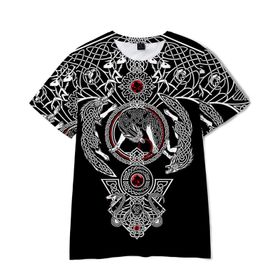 Yxyeceipeno Yuvarlak Yaka Kısa Kollu Viking Mitolojisi Tişört