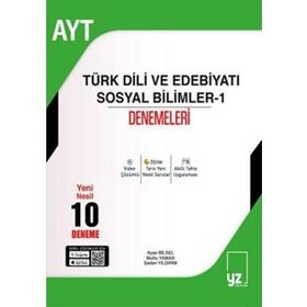 YZ Yayınları AYT Türk Dili ve Edebiyatı Sosyal Bilimler-1 10 Deneme Sınavı