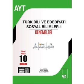 YZ Yayınları AYT Türk Dili ve Edebiyatı Sosyal Bilimler-1 10 Deneme Sınavı