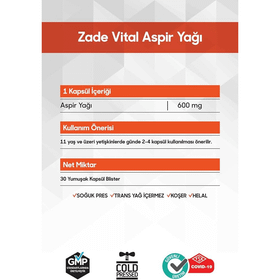Zade Vital Aspir Yağı 30 Kapsül