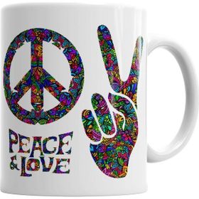 Zafer İşareti Peace Porselen Kupa Bardak