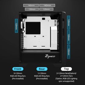 Zalman Z7 Neo ATX Tempered RGB Led Midi Tover Kasa