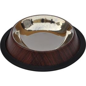 Zamba Kaymaz Tabanlı Ahşap Desenli 16 Oz Mama Su Kabı