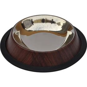 Zampa 16 Oz Kaymaz Tabanlı Ahşap Desenli Köpek Mama-Su Kabı