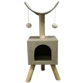 Zampa 30x30x78 cm Yuvalı Kedi Tırmalama Tahtası