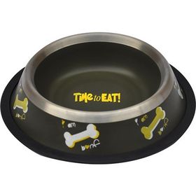 Zampa 8 Oz Kaymaz Tabanlı Kemik Desenli Köpek Mama-Su Kabı