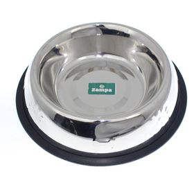 Zampa 8oz Kaymaz Tabanlı Kabartmalı Oval Çelik Mama ve Su Kabı