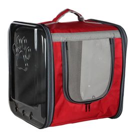 Zampa Centro Çift Camlı Kırmızı 36x40x42 cm Kedi Köpek Taşıma Çantası