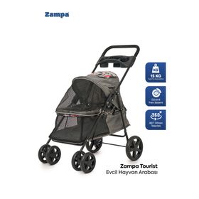 Zampa SP01-G Tourist Gri 46x85x91.5 cm Kedi ve Köpek Arabası