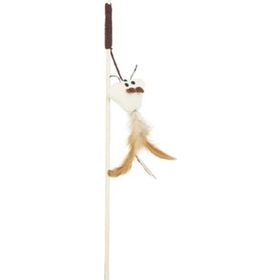 Zampa Tüylü Beyaz 40 cm Kedi Olta Oyuncağı