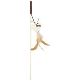 Zampa Tüylü Beyaz 40 cm Kedi Olta Oyuncağı