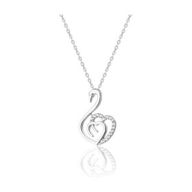 Zanaatsilver 925 Ayar Gümüş Kalp Figürlü Kuğu Kolye