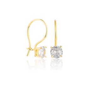 Zanaatsilver 925 Ayar Gümüş Rose Kaplama 7 mm Tektaş Mengeç Küpe