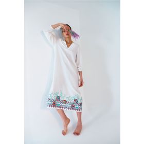 ZAU Luna Nakışlı Beyaz Kaftan