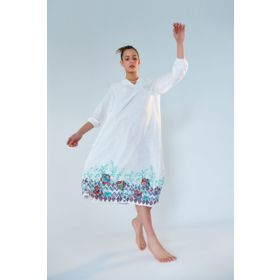 ZAU Luna Nakışlı Beyaz Kaftan