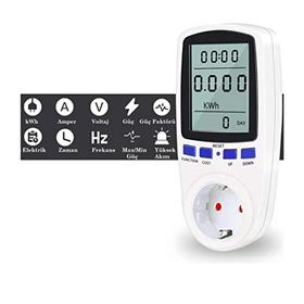 Zauss 16A 3680W Akım Korumalı Enerji Sarfiyat Ölçer Tüketim Ölçer Priz