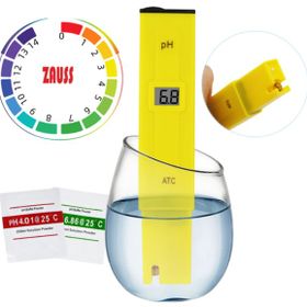 Zauss 2 Adet Çözelti ve Pil Hediyeli Dijital Ph Metre Su Sıvı Akvaryum Ph Ölçer