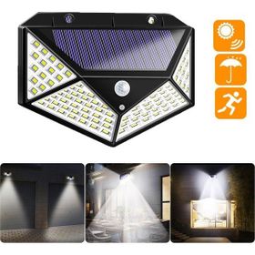 Zauss IP65 100 Led Solar Pir Hareket Sensörlü Su Geçirmez Duvar Lambası