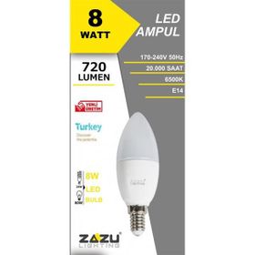 Zazu LAB081465 8W E14 6500K Led Buji Ampül