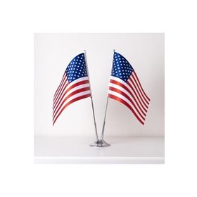 ZC Bayrak Amerika 2'li Saten Kumaş Dijital Baskı 15x22,5 cm Masa Bayrağı