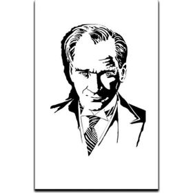 ZC Bayrak Atatürk Kara Kalem Portre Raşel Dijital Baskı Bayrak