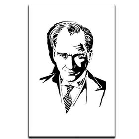 ZC Bayrak Atatürk Kara Kalem Portre Raşel Dijital Baskı Bayrak