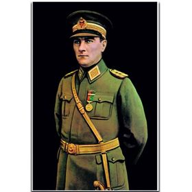 ZC Bayrak Atatürk Üniformalı Portre Raşel Dijital Baskı Bayrak