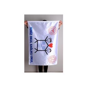 ZC Bayrak Dijital Baskı 70x105 cm Temiz Okul Bayrağı
