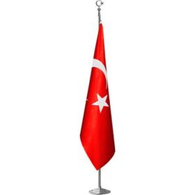 ZC Bayrak Türk Makam Bayrağı Krom Kaplı Direk ve Simsiz Bayrak Seti