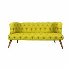 Ze10 Design West Monreo Loveseat Sarı İkili Koltuk