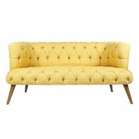 Ze10 West Monroe Loveseat Sarı İkili Koltuk