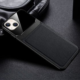 Zebana Apple iPhone 13 Mini Siyah Lens Deri Cep Telefonu Kılıfı