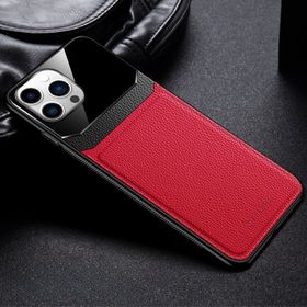 Zebana Apple iPhone 13 Pro Max Kırmızı Lens Deri Cep Telefonu Kılıfı