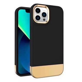 Zebana Apple iPhone 13 Pro Max Siyah Gold Stil Silikon Kılıf