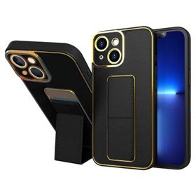 Zebana Apple iPhone 14 Plus Siyah Royal Standlı Silikon Mıknatıslı Kılıf