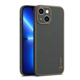 Zebana Apple iPhone 14 Plus Yeşil Gold Design Deri Kılıf