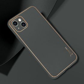 Zebana Apple iPhone 14 Plus Yeşil Gold Design Deri Kılıf
